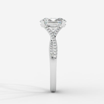 Florence Pavé Split Shank Diamond Ring – Oval - AYKA JEWELS