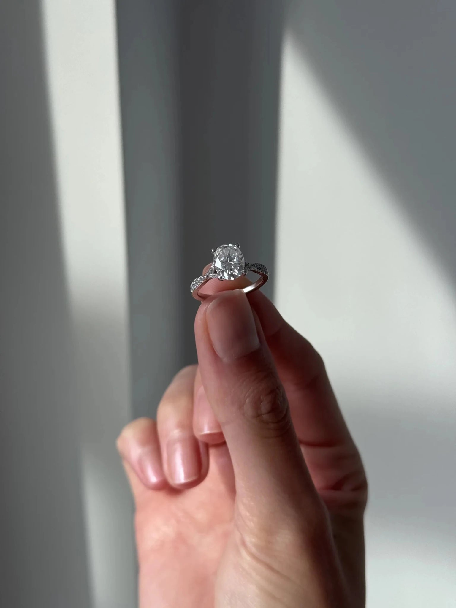 Florence Pavé Split Shank Diamond Ring – Oval - AYKA JEWELS