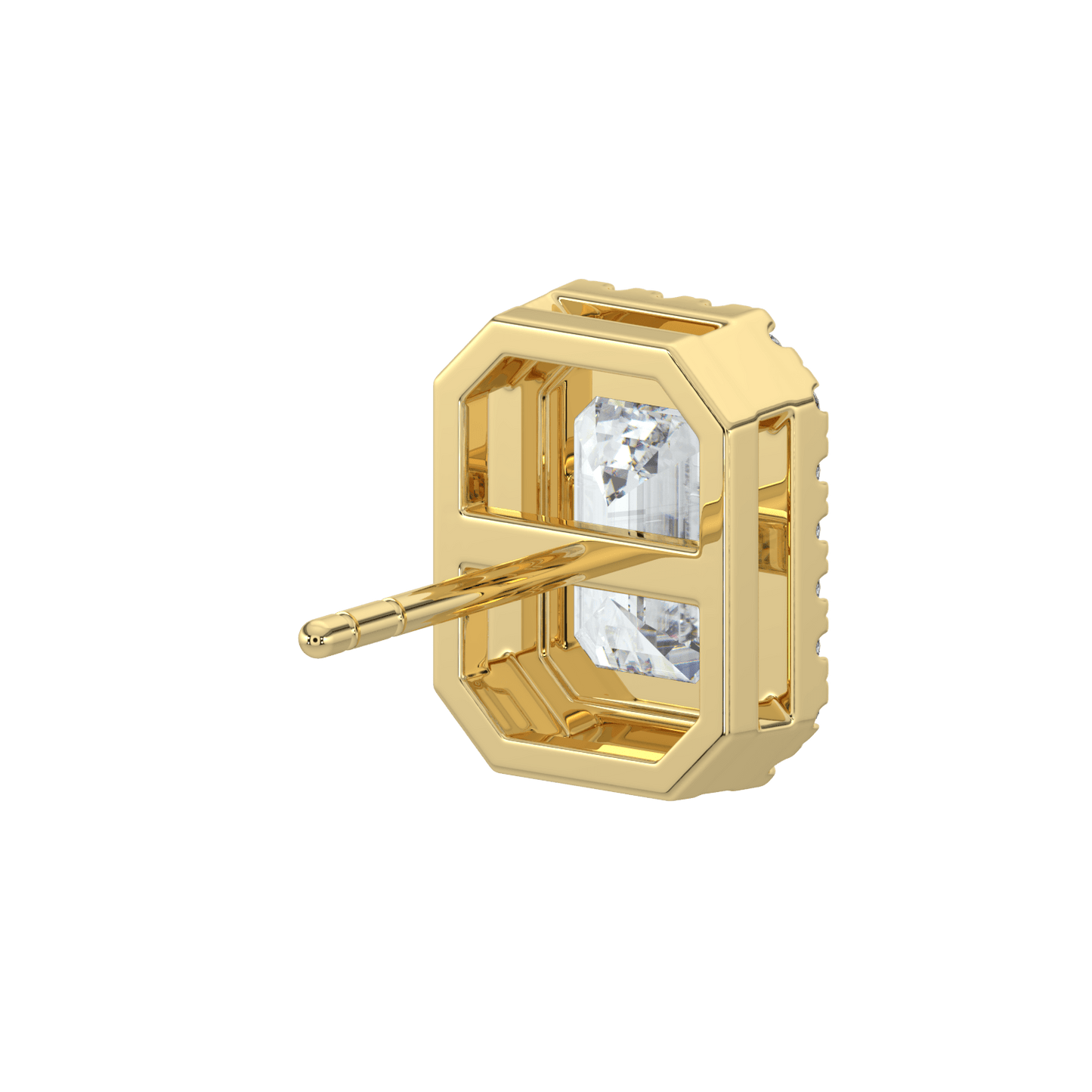 Grace Halo Stud Earrings - 2 ctW - Emerald - AYKA JEWELS