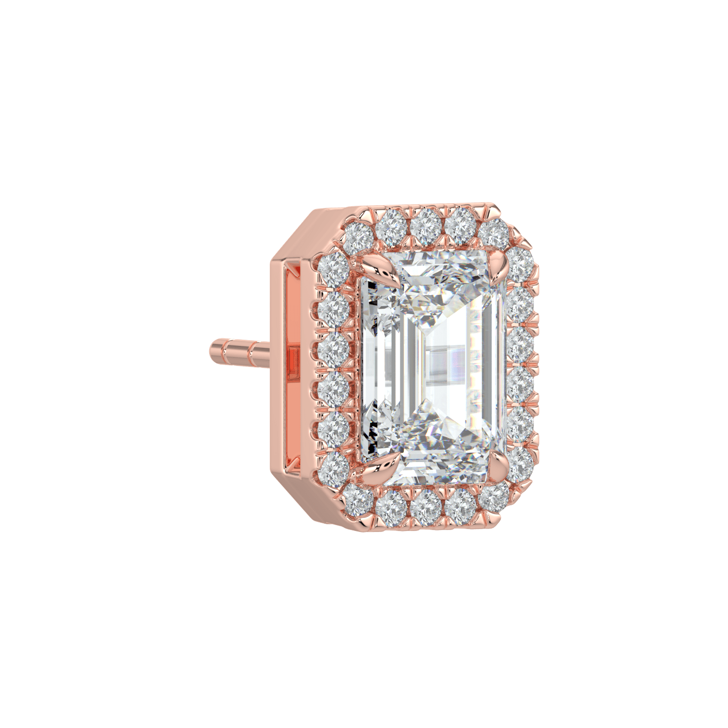 Grace Halo Stud Earrings - 2 ctW - Emerald - AYKA JEWELS