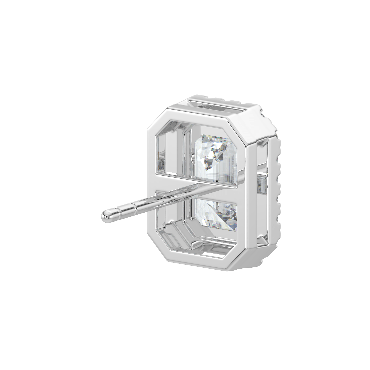 Grace Halo Stud Earrings - 2 ctW - Emerald - AYKA JEWELS