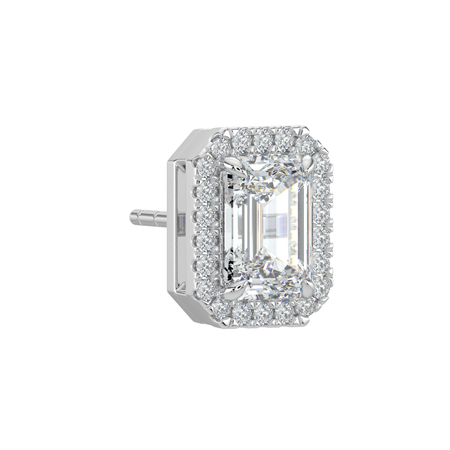 Grace Halo Stud Earrings - 2 ctW - Emerald - AYKA JEWELS