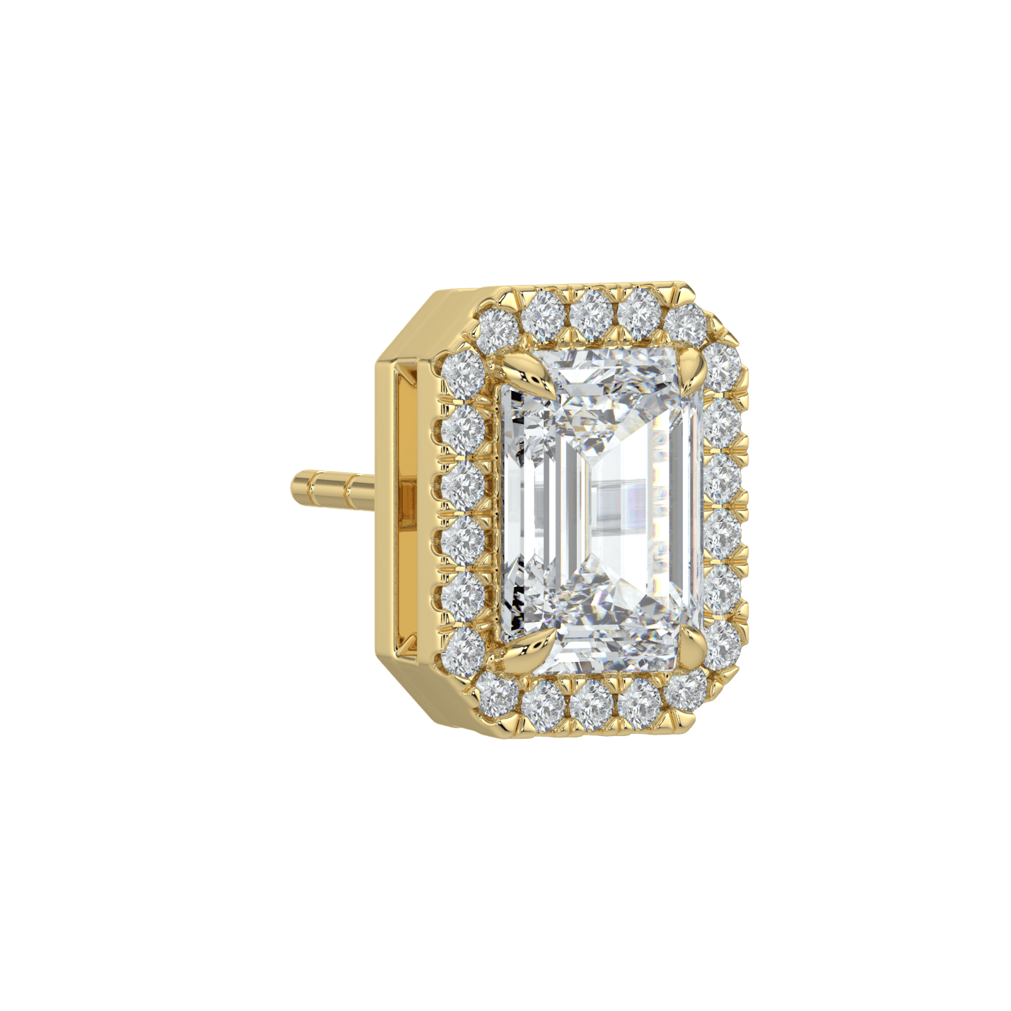 Grace Halo Stud Earrings - 2 ctW - Emerald - AYKA JEWELS