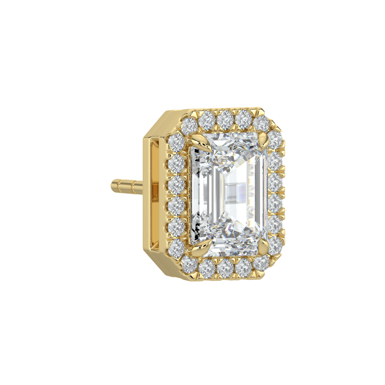 Grace Halo Stud Earrings - 2 ctW - Emerald - AYKA JEWELS