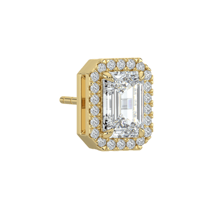 Grace Halo Stud Earrings - 2 ctW - Emerald - AYKA JEWELS