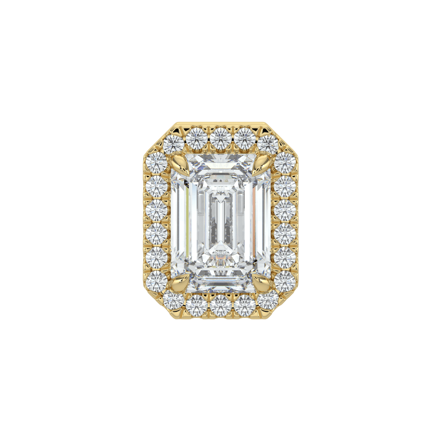 Grace Halo Stud Earrings - 2 ctW - Emerald - AYKA JEWELS