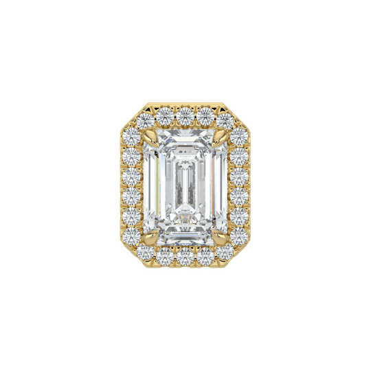 Grace Halo Stud Earrings - 2 ctW - Emerald - AYKA JEWELS