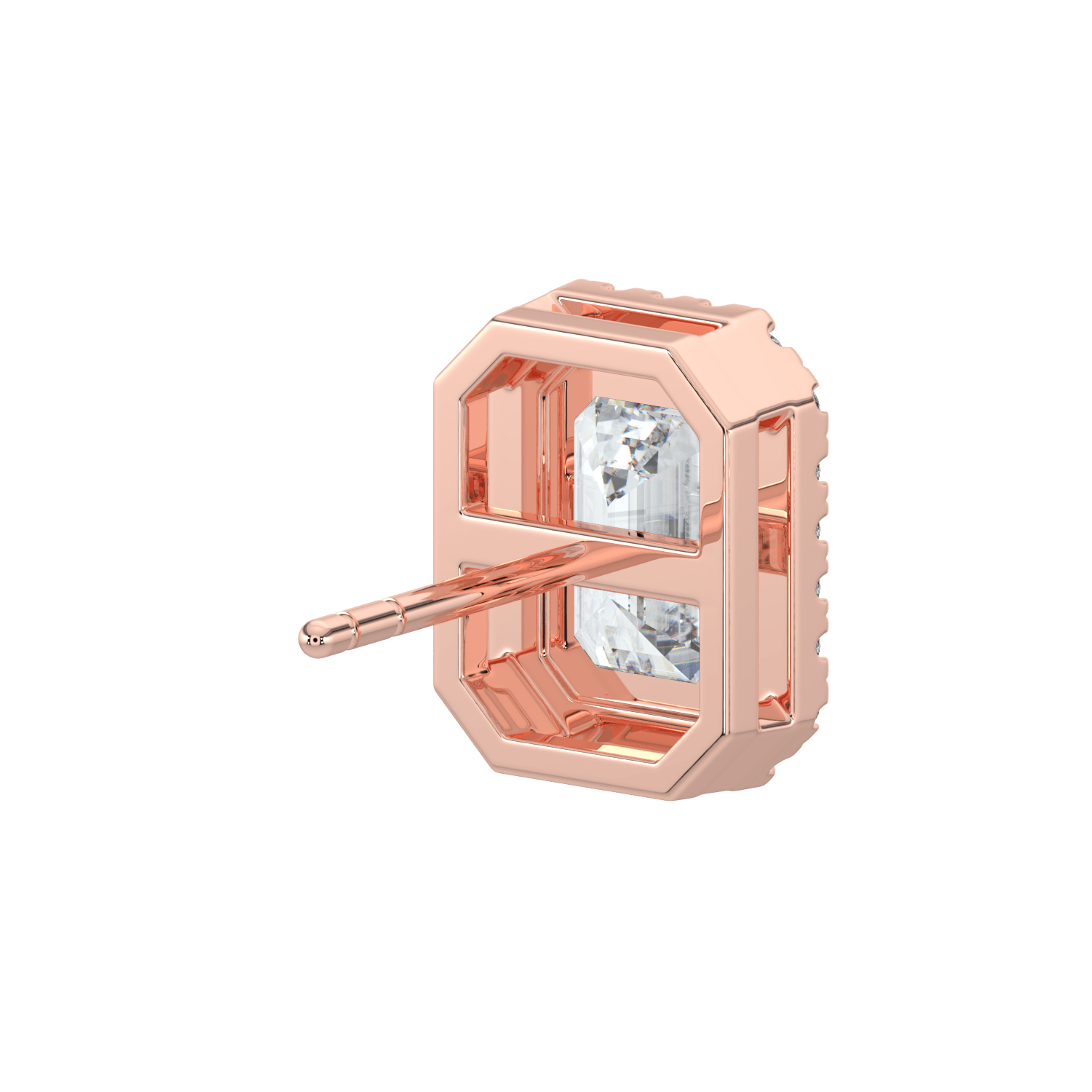 Grace Halo Stud Earrings - 2 ctW - Emerald - AYKA JEWELS