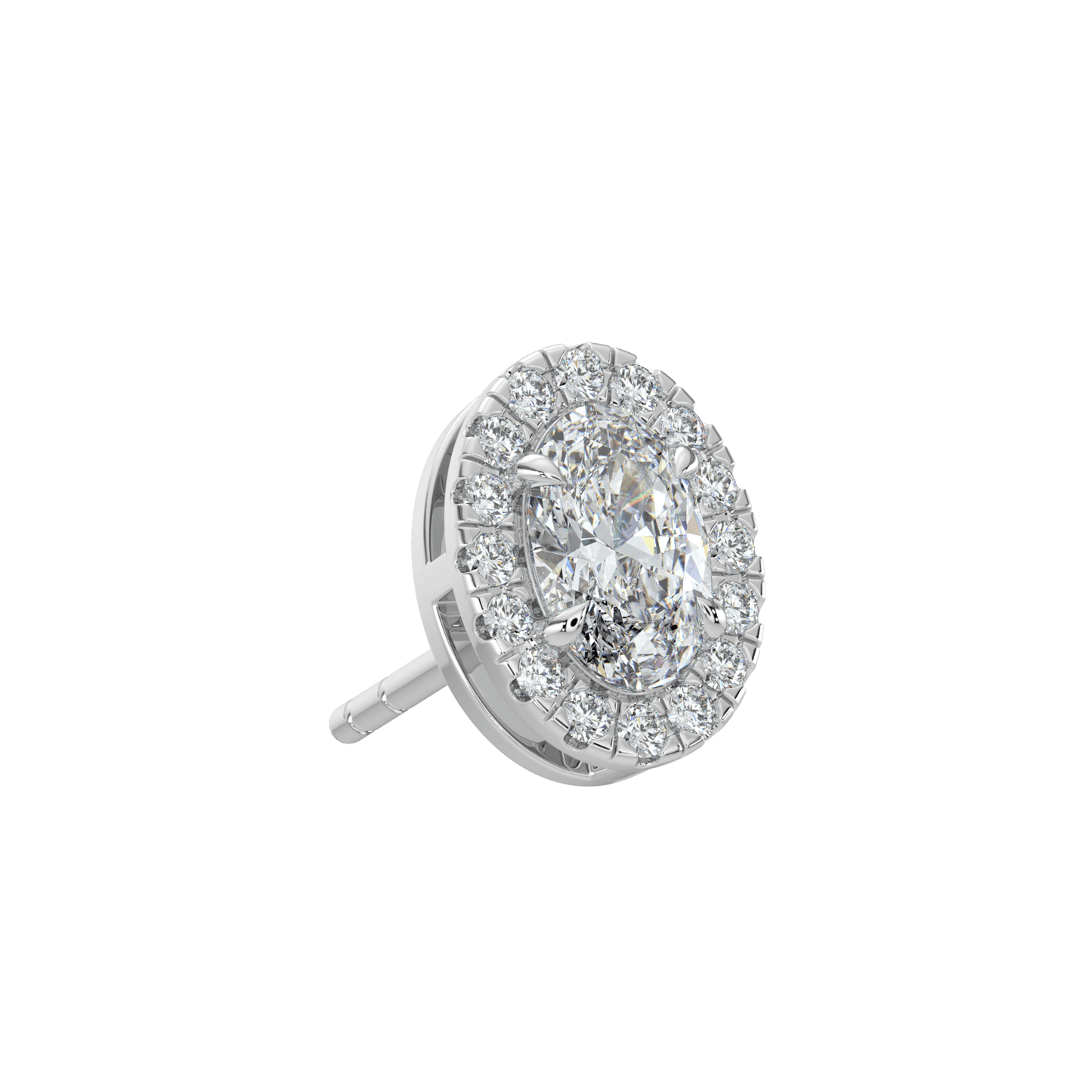 Grace Halo Stud Earrings - 2ctW - Oval - AYKA JEWELS