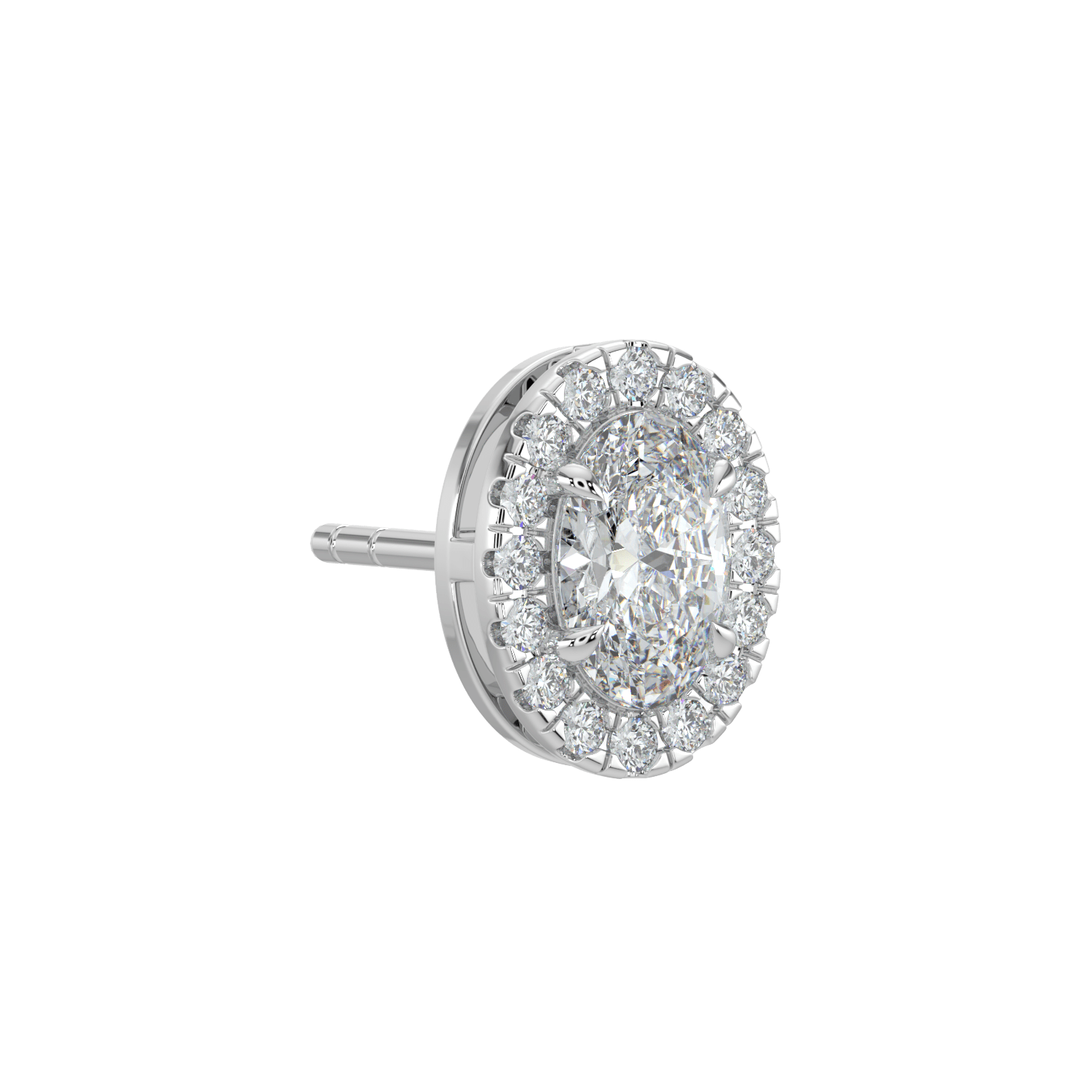 Grace Halo Stud Earrings - 2ctW - Oval - AYKA JEWELS