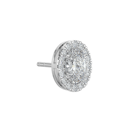Grace Halo Stud Earrings - 2ctW - Oval - AYKA JEWELS