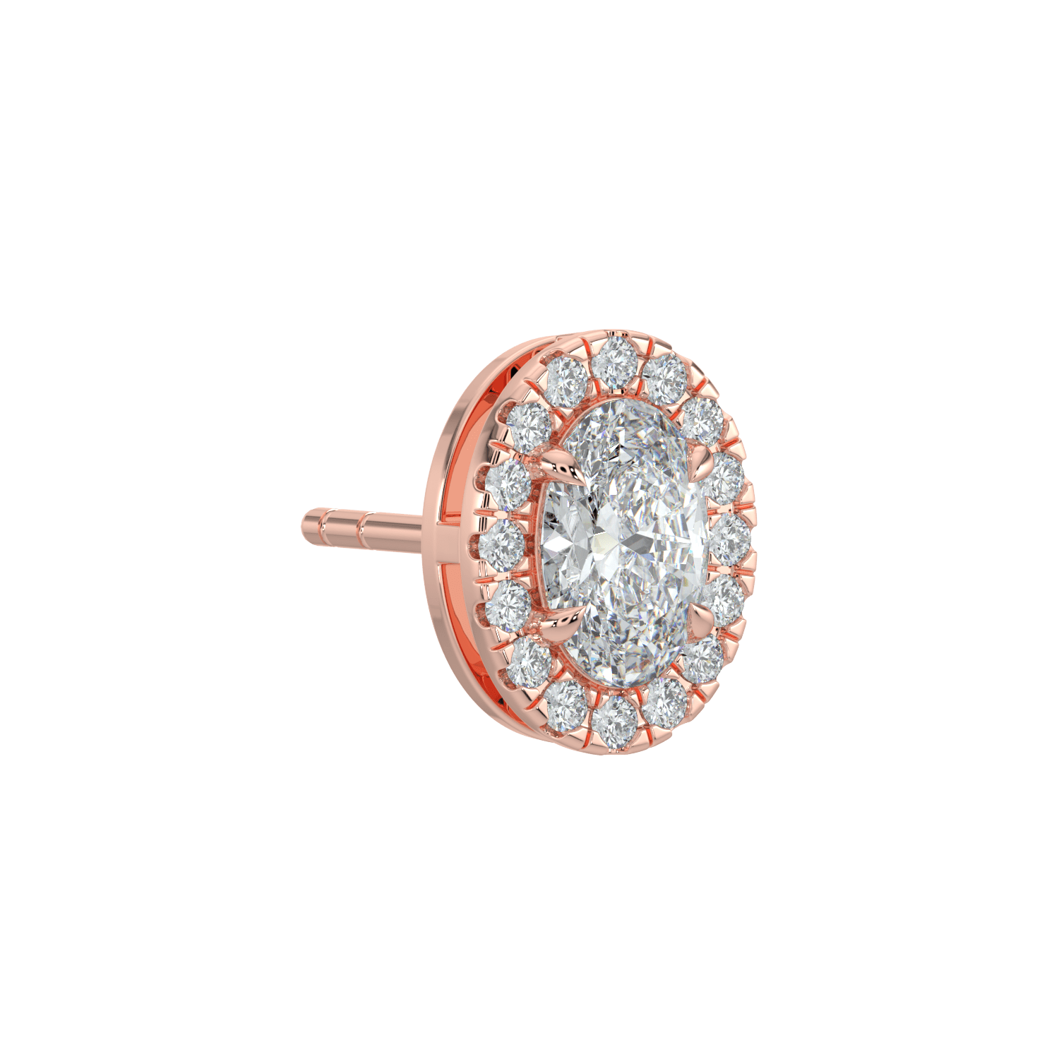 Grace Halo Stud Earrings - 2ctW - Oval - AYKA JEWELS