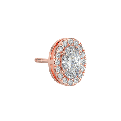 Grace Halo Stud Earrings - 2ctW - Oval - AYKA JEWELS