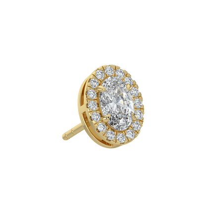 Grace Halo Stud Earrings - 2ctW - Oval - AYKA JEWELS