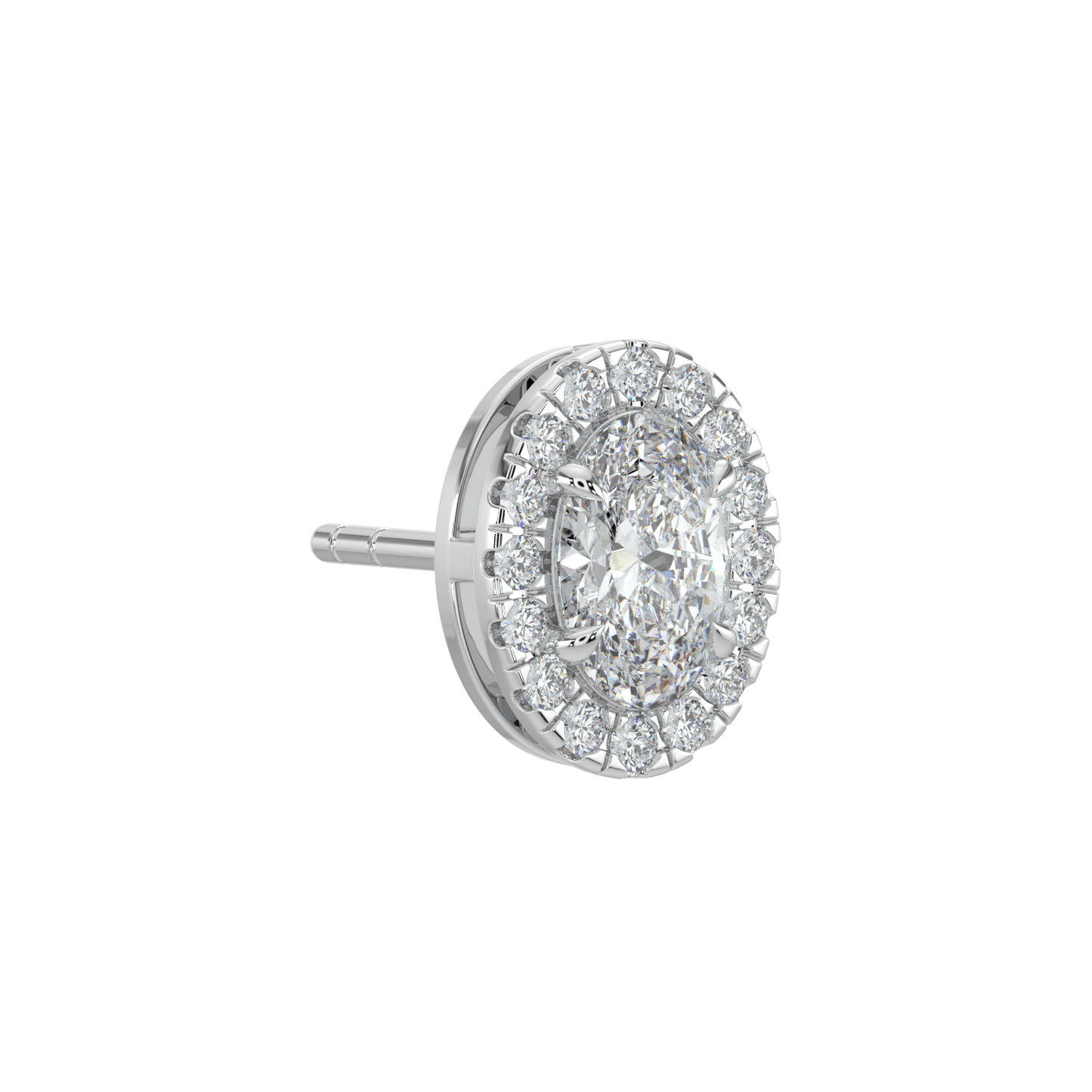 Grace Halo Stud Earrings - 2ctW - Oval - AYKA JEWELS