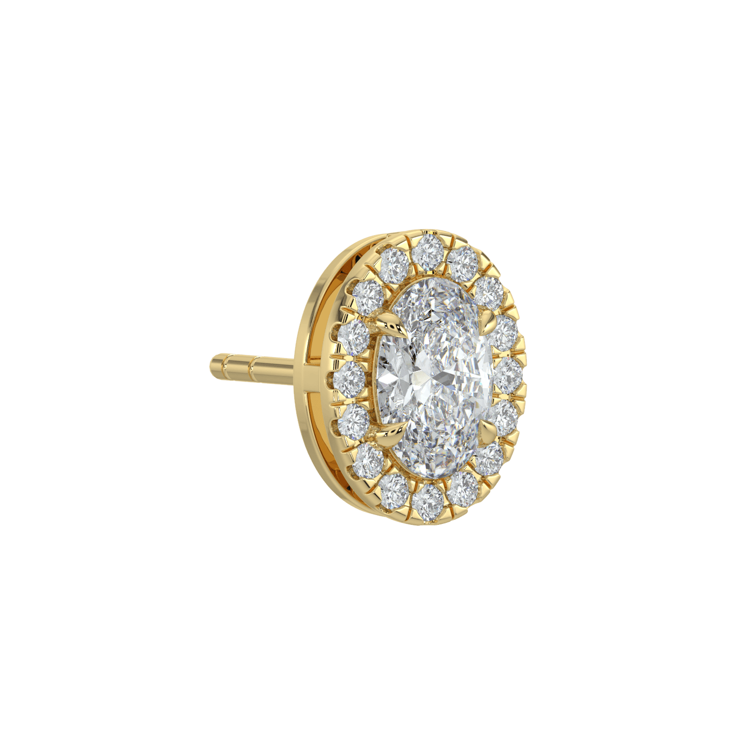 Grace Halo Stud Earrings - 2ctW - Oval - AYKA JEWELS