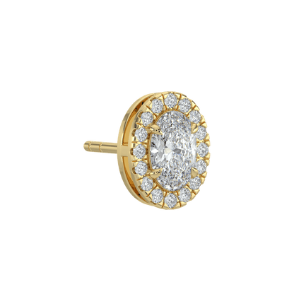 Grace Halo Stud Earrings - 2ctW - Oval - AYKA JEWELS