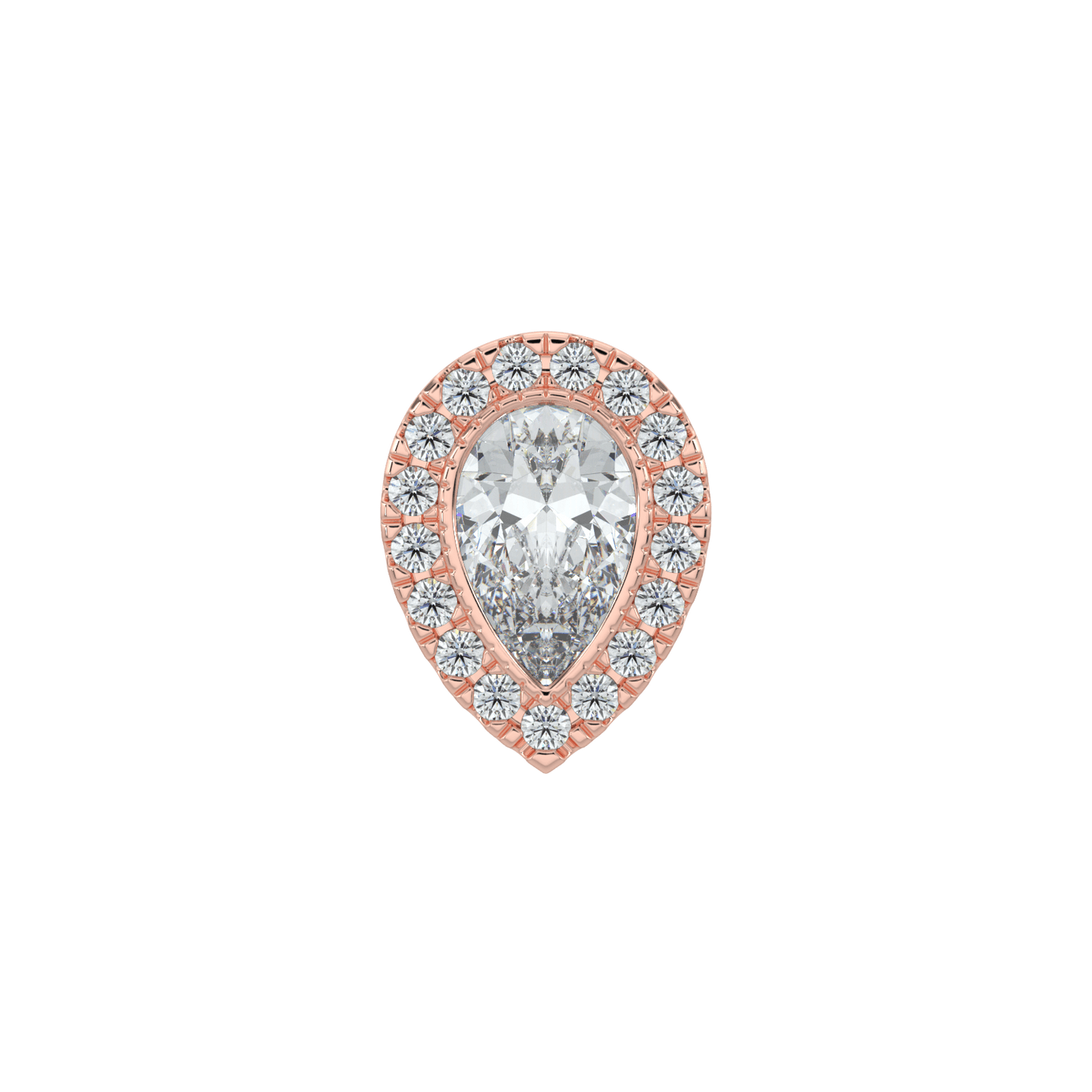 Grace Halo Stud Earrings - 2ctW - Pear - AYKA JEWELS