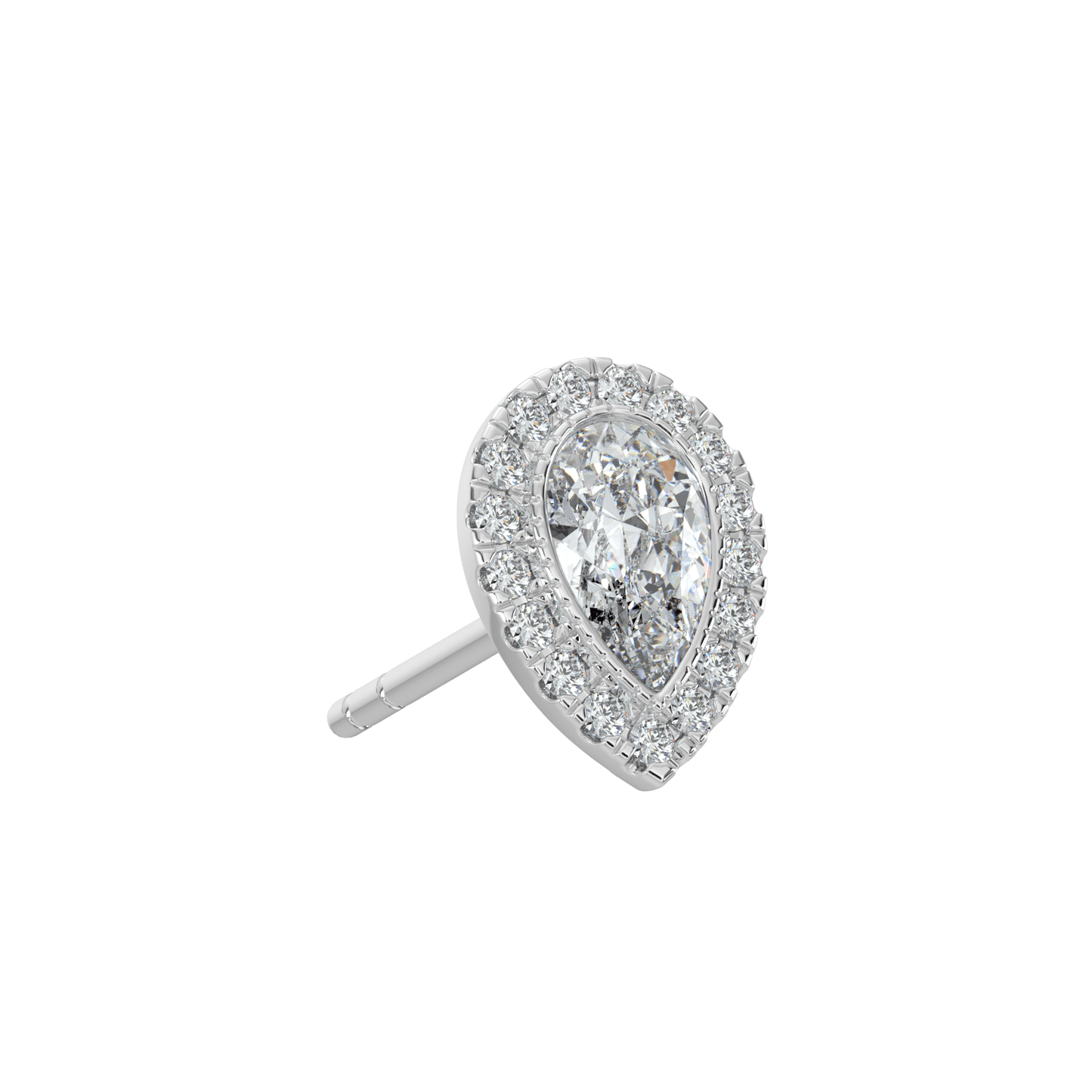 Grace Halo Stud Earrings - 2ctW - Pear - AYKA JEWELS