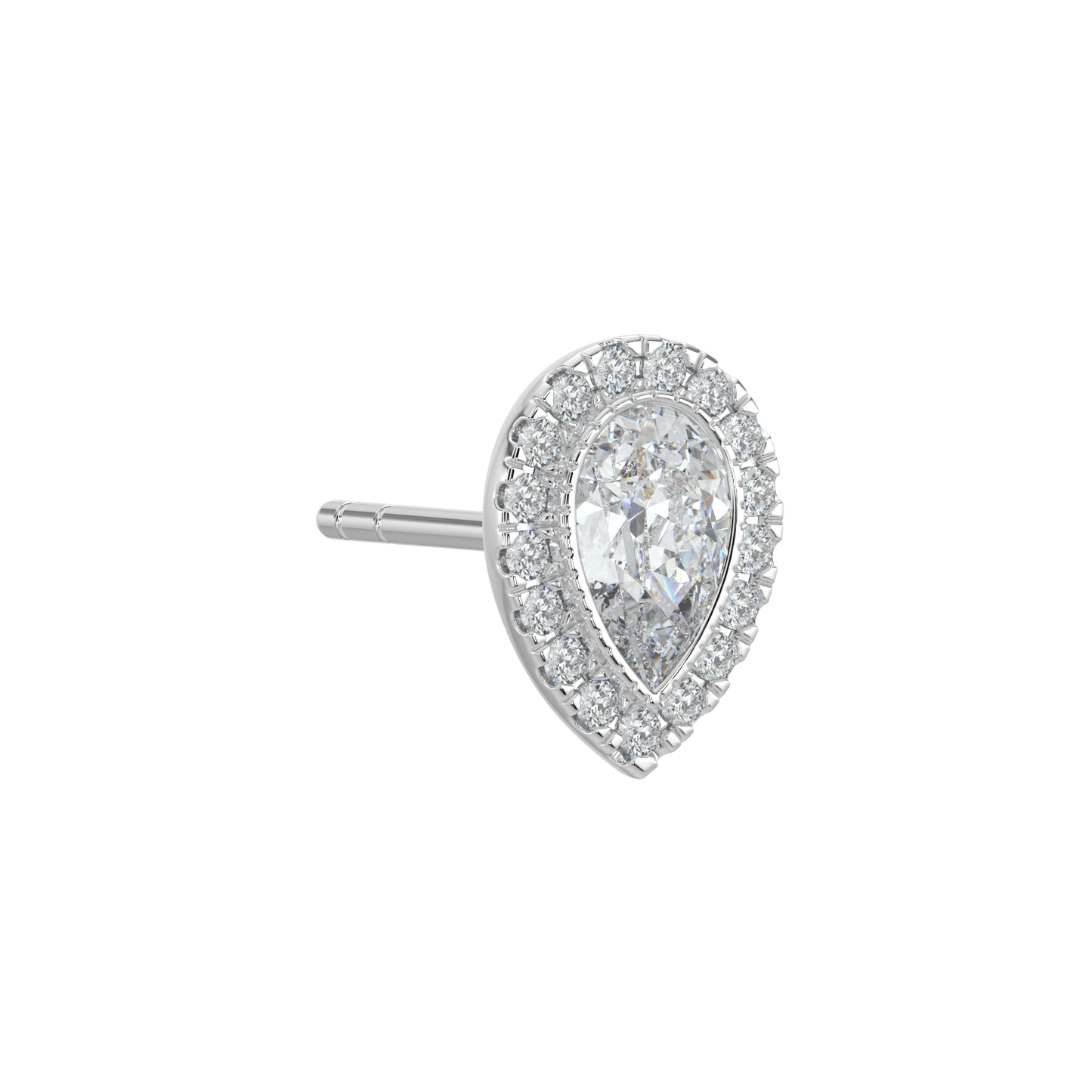 Grace Halo Stud Earrings - 2ctW - Pear - AYKA JEWELS