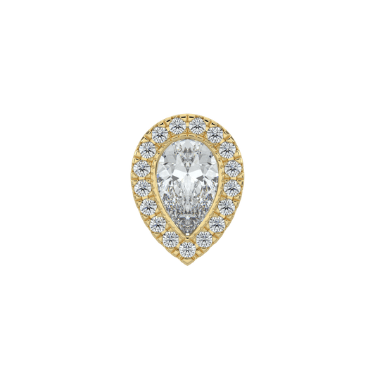 Grace Halo Stud Earrings - 2ctW - Pear - AYKA JEWELS