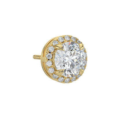 Grace Halo Stud Earrings - 2ctW - Round - AYKA JEWELS