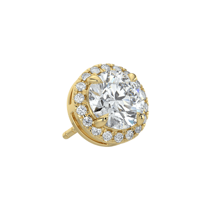 Grace Halo Stud Earrings - 2ctW - Round - AYKA JEWELS