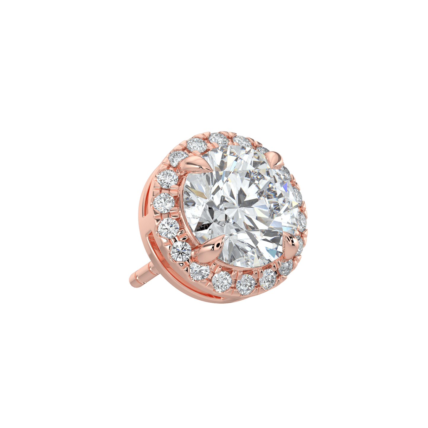 Grace Halo Stud Earrings - 2ctW - Round - AYKA JEWELS