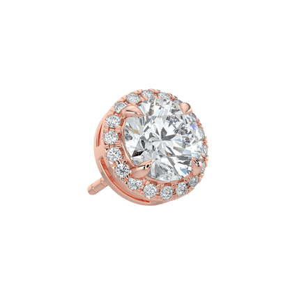 Grace Halo Stud Earrings - 2ctW - Round - AYKA JEWELS