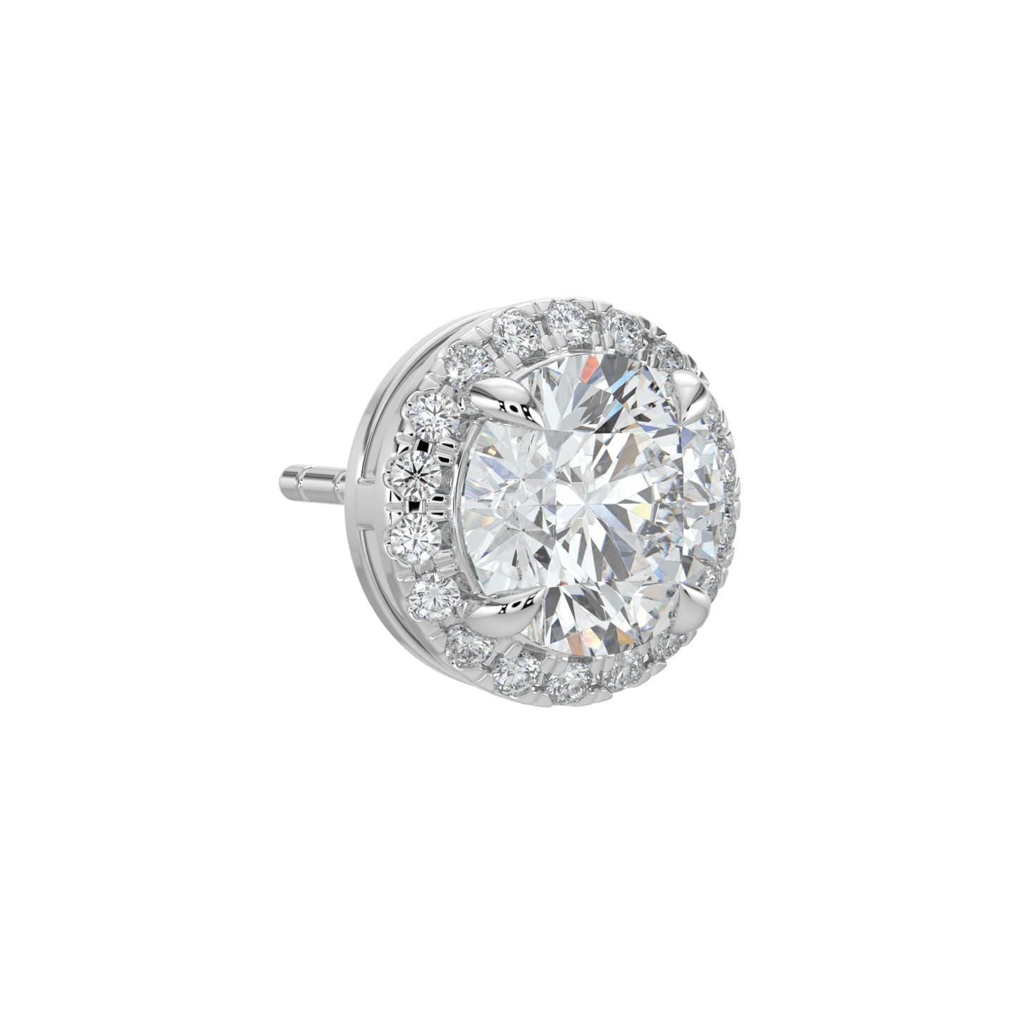 Grace Halo Stud Earrings - 2ctW - Round - AYKA JEWELS
