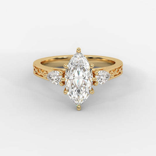 Grace Marquise Three - Stone Ring - Marquise - AYKA JEWELS