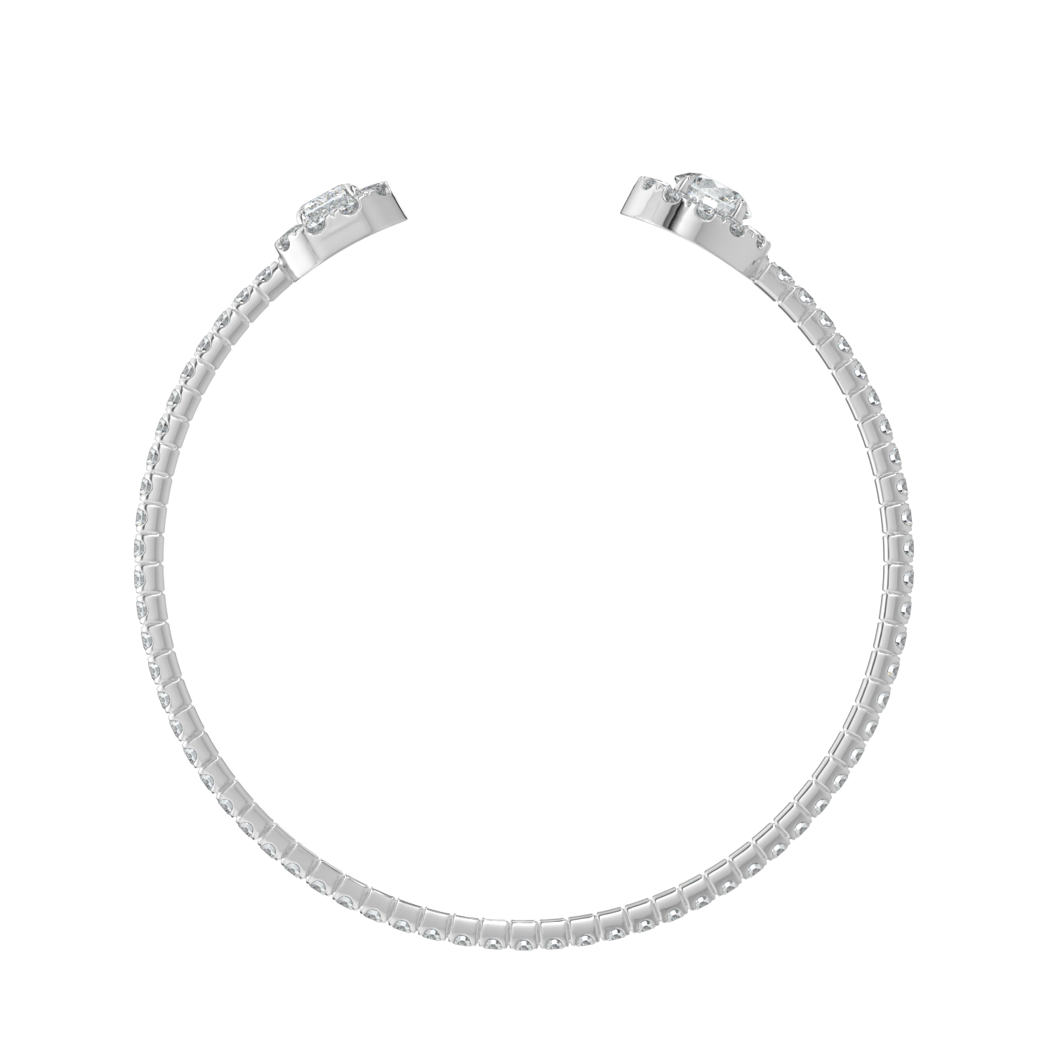 Harper Emerald & Round Double Halo Cuff Bracelet - AYKA JEWELS