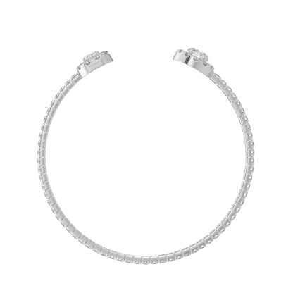 Harper Emerald & Round Double Halo Cuff Bracelet - AYKA JEWELS