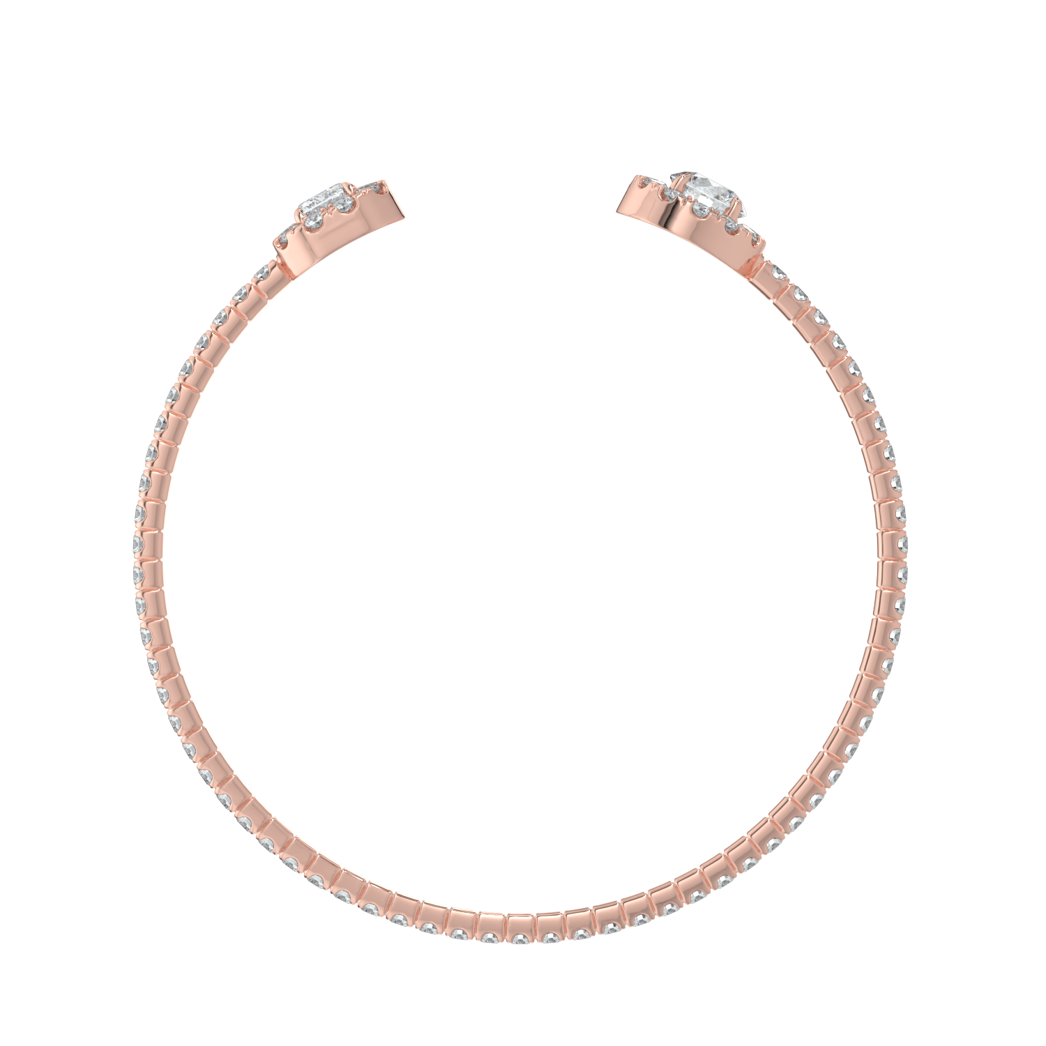 Harper Emerald & Round Double Halo Cuff Bracelet - AYKA JEWELS