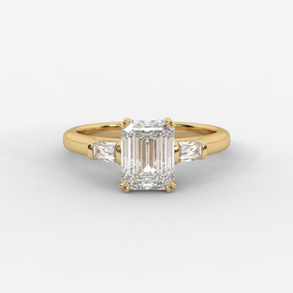 Helena Three - Stone Ring - Emerald - AYKA JEWELS