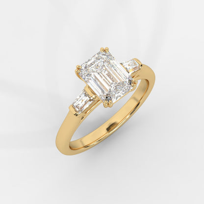 Helena Three - Stone Ring - Emerald - AYKA JEWELS