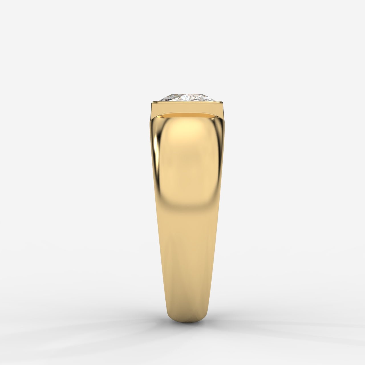 Iris Half Bezel Diamond Ring - Cushion - AYKA JEWELS