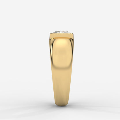 Iris Half Bezel Diamond Ring - Cushion - AYKA JEWELS