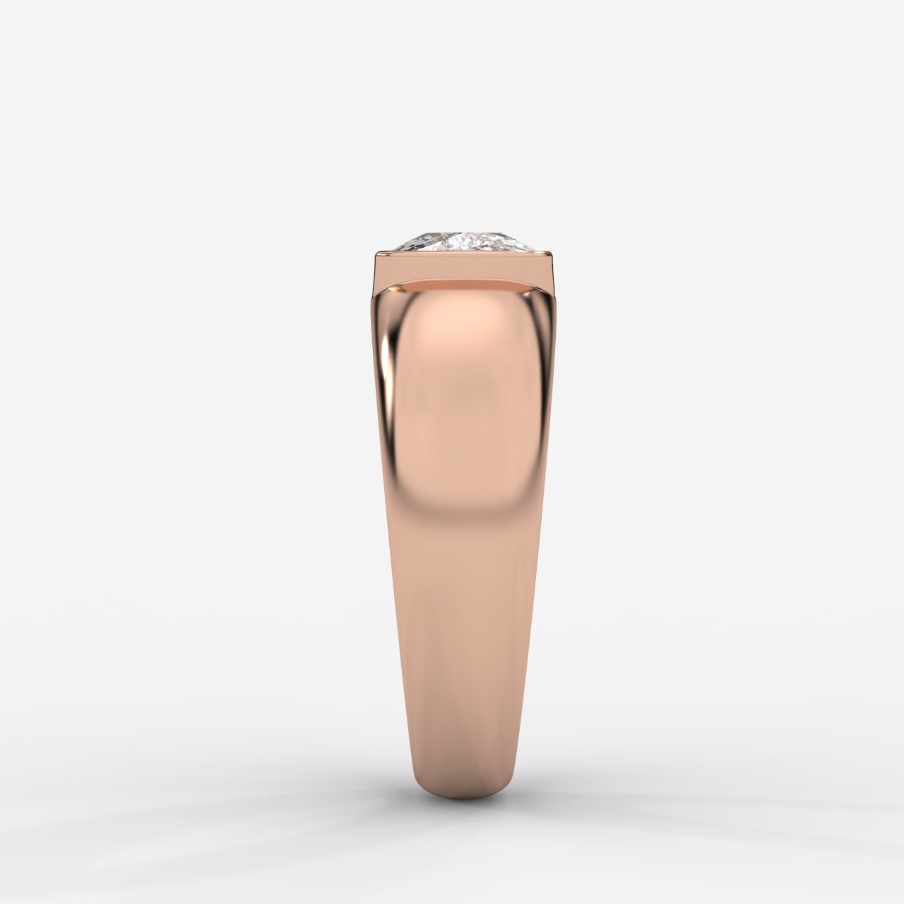 Iris Half Bezel Diamond Ring - Cushion - AYKA JEWELS