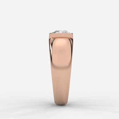 Iris Half Bezel Diamond Ring - Cushion - AYKA JEWELS