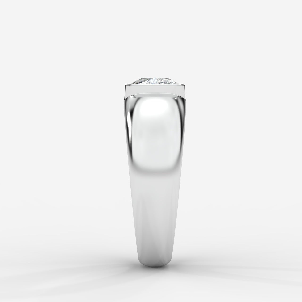 Iris Half Bezel Diamond Ring - Cushion - AYKA JEWELS