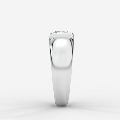 Iris Half Bezel Diamond Ring - Cushion - AYKA JEWELS
