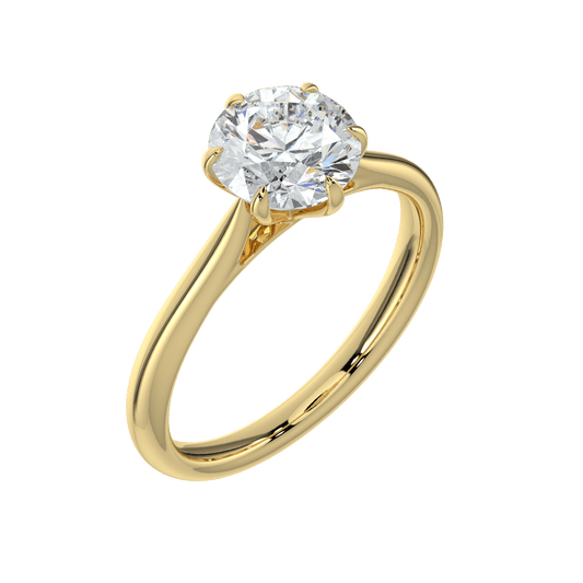 Isla Brilliant Diamond Solitaire Ring - Round - AYKA JEWELS