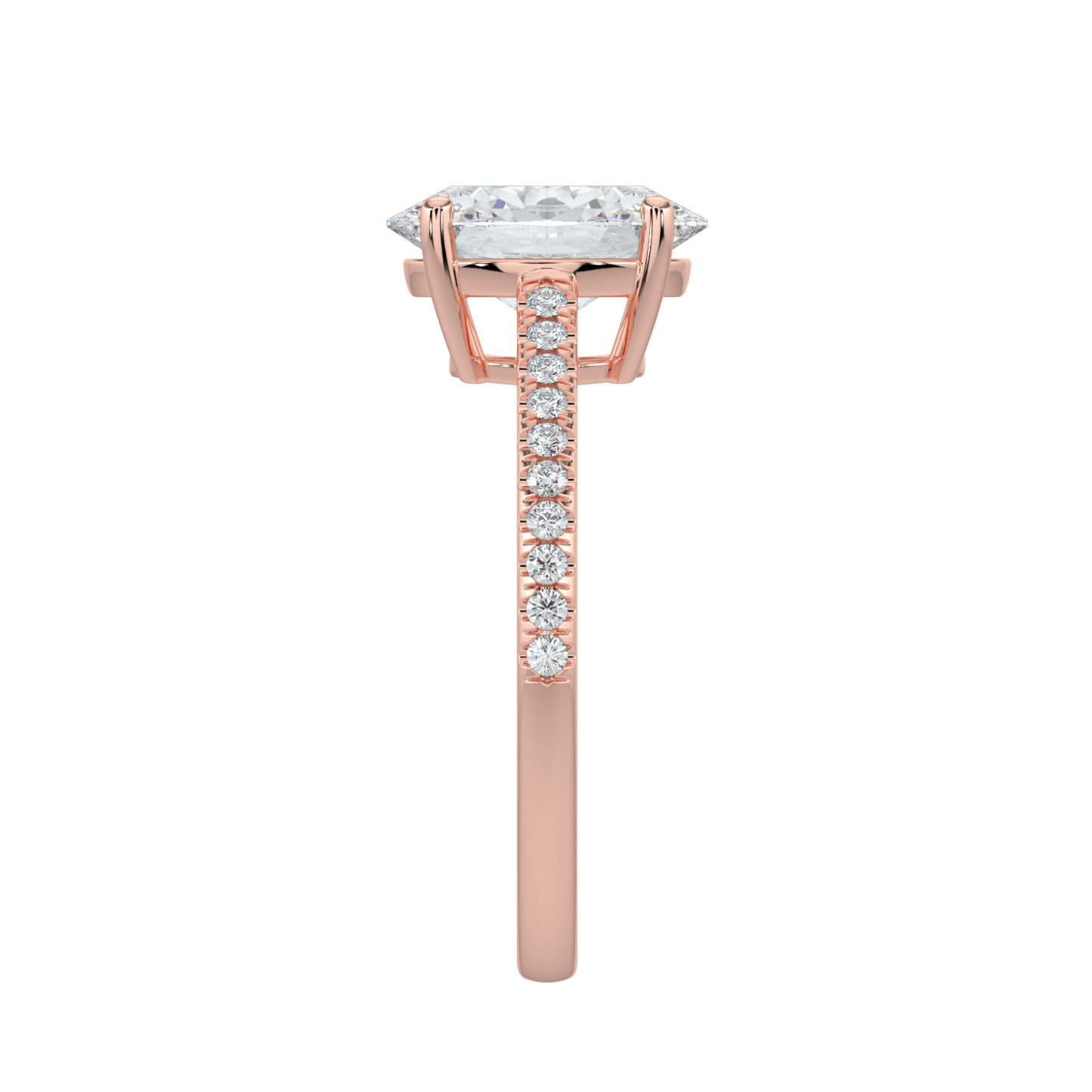 Juliette Brilliant Diamond Ring with Pavé Band - Oval - AYKA JEWELS