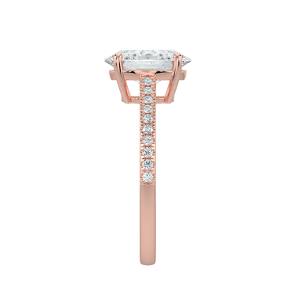 Juliette Brilliant Diamond Ring with Pavé Band - Oval - AYKA JEWELS