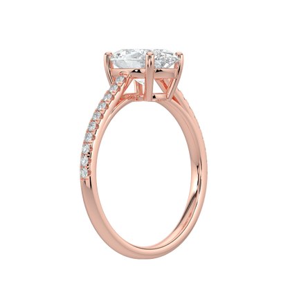 Juliette Brilliant Diamond Ring with Pavé Band - Oval - AYKA JEWELS