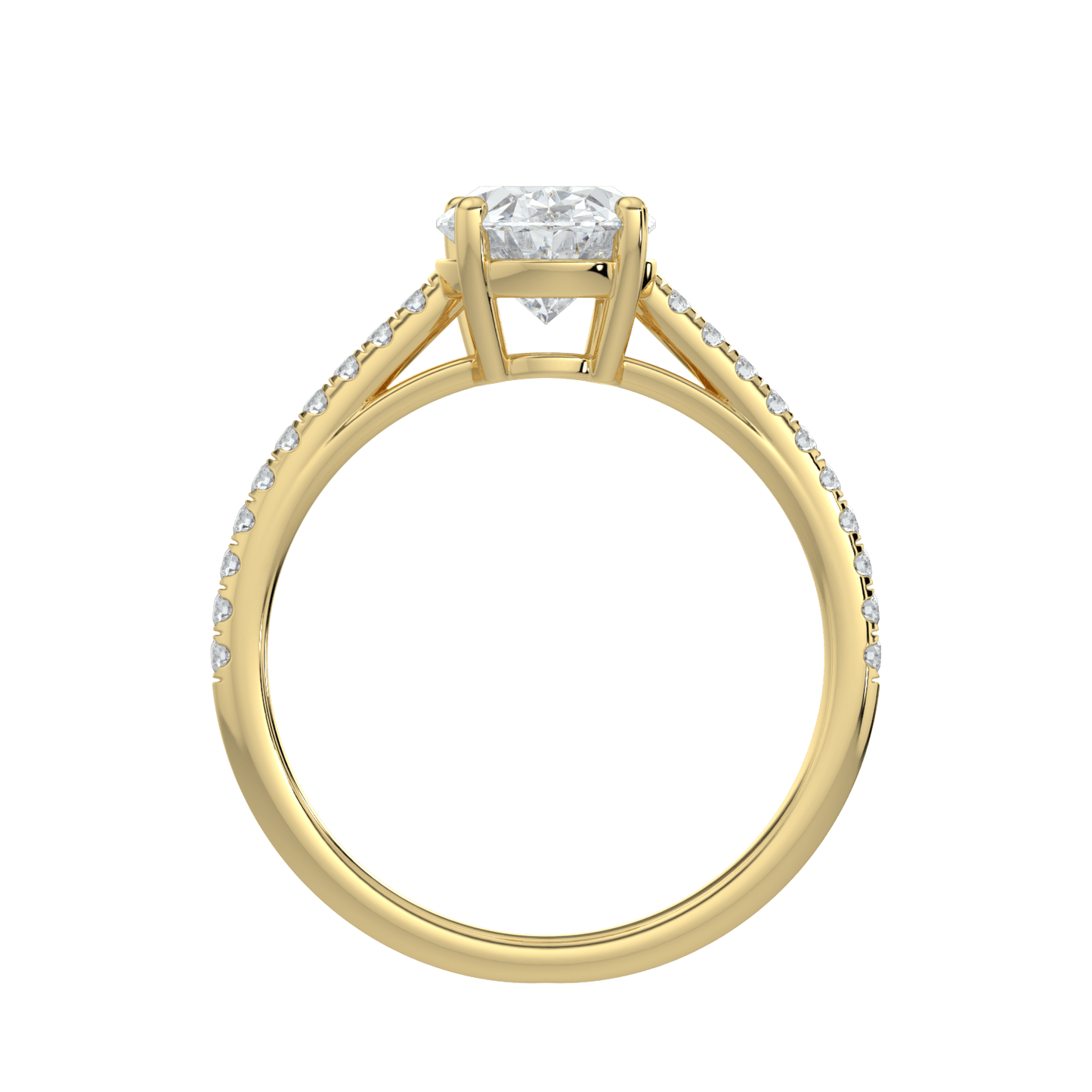 Juliette Brilliant Diamond Ring with Pavé Band - Oval - AYKA JEWELS
