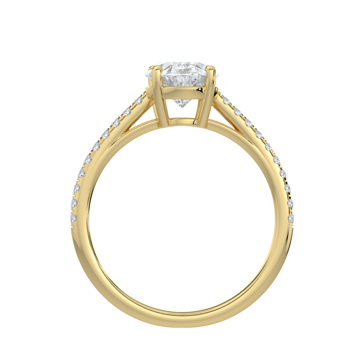 Juliette Brilliant Diamond Ring with Pavé Band - Oval - AYKA JEWELS