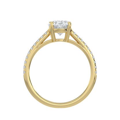 Juliette Brilliant Diamond Ring with Pavé Band - Oval - AYKA JEWELS
