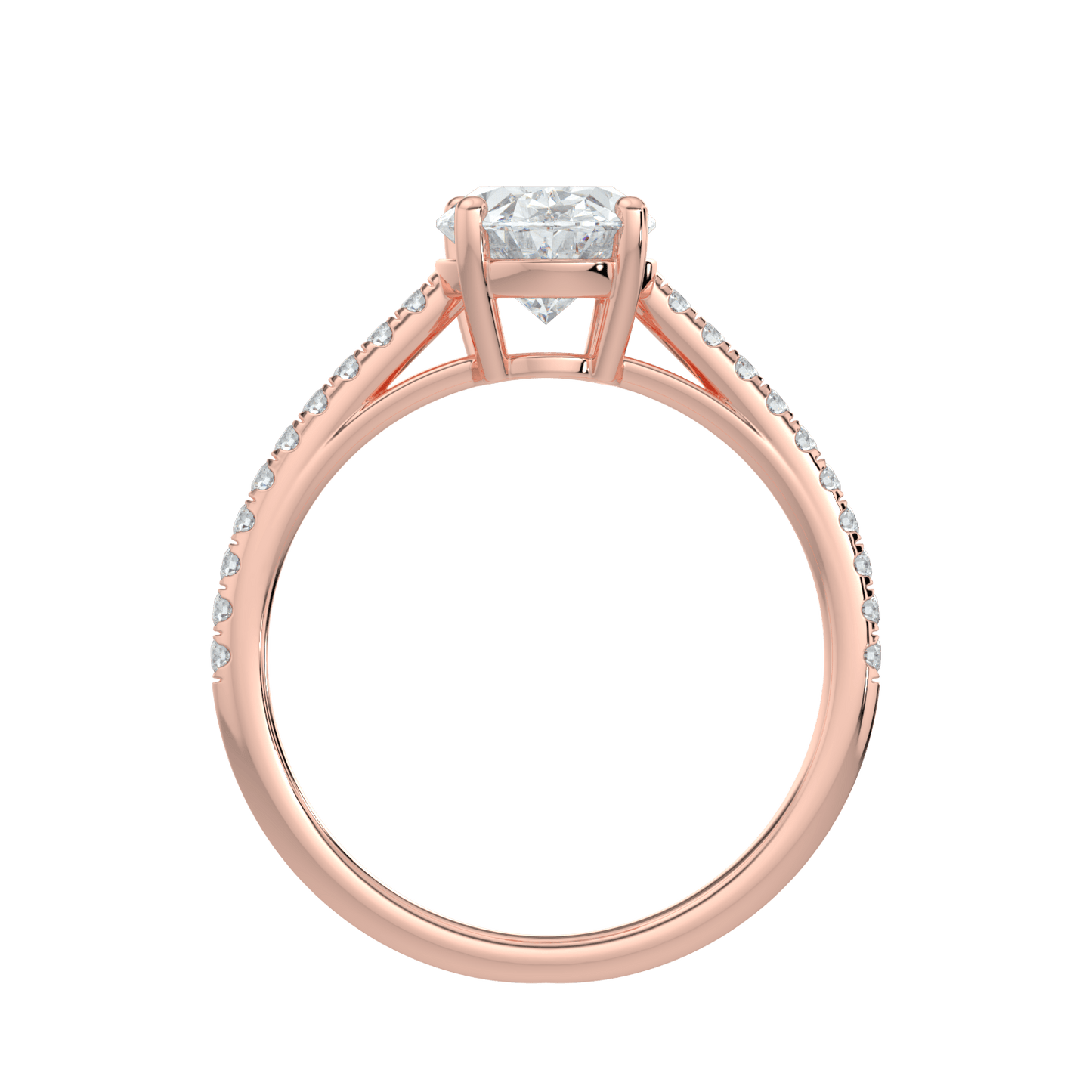 Juliette Brilliant Diamond Ring with Pavé Band - Oval - AYKA JEWELS